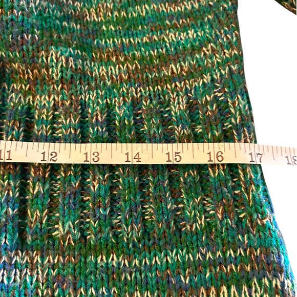 Tiara green knit fitted cardigan button down hooded sweater size Xl - Picture 6 of 11